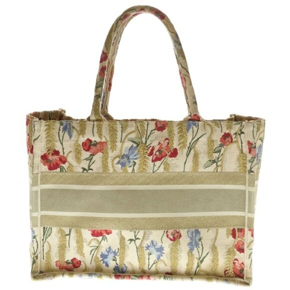 Dior Book Tote Hibiscus Beige Gold Canvas - Picture 2 of 6